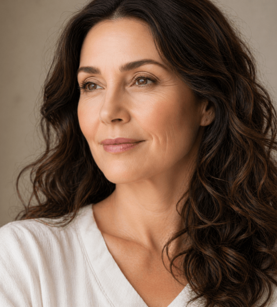 Image of middle age woman skin after following anti ageing solutions