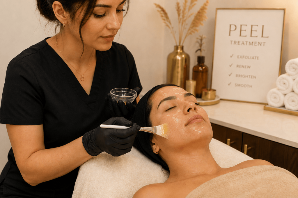 chemical peel treatment inside a spa