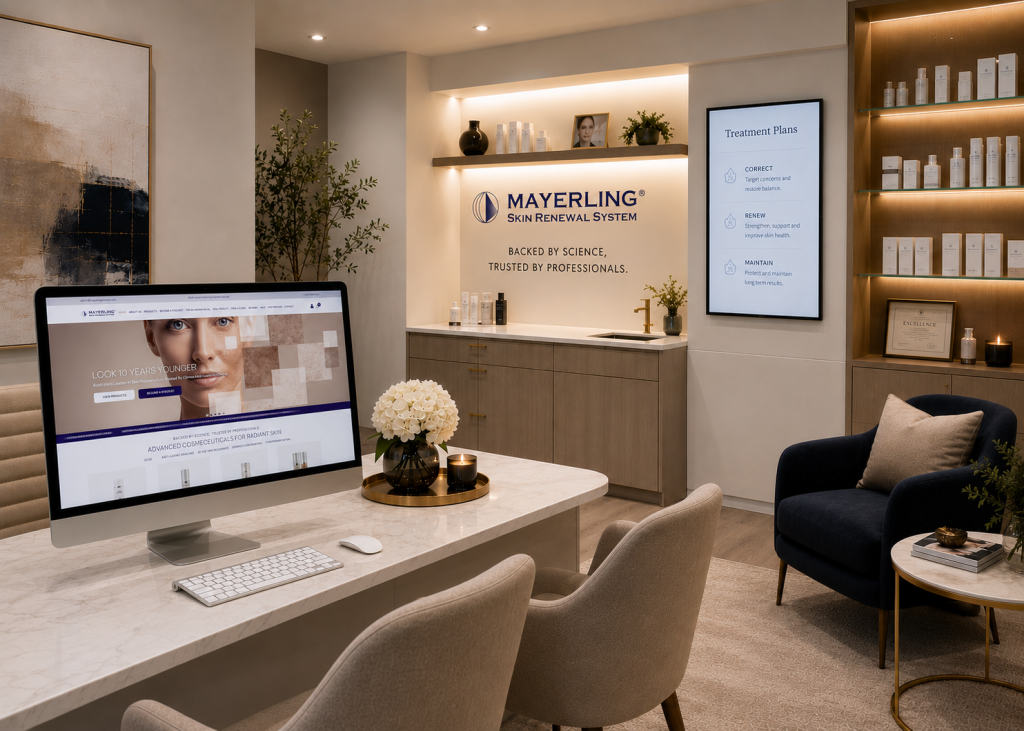 Professional skincare clinic environment designed for client consultations and treatment planning