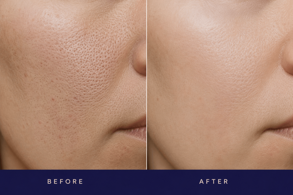 Close-up of skin texture showing concerns that may benefit from niacinamide skincare